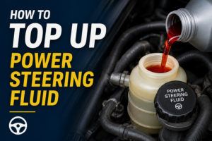 How to top up power steering fluid blog featured image.