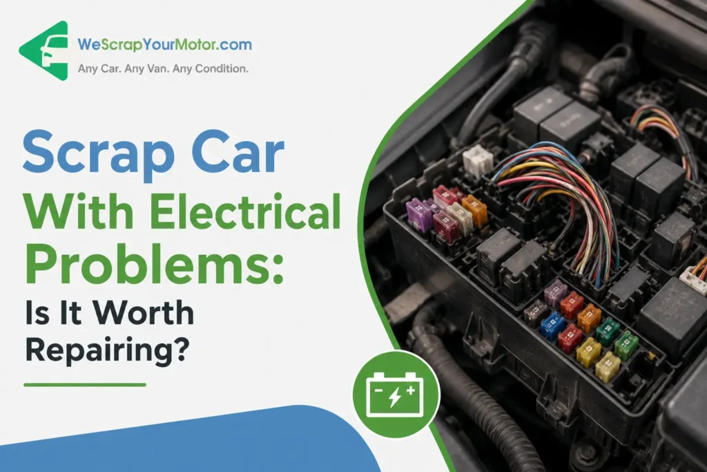 Scrap car with electrical failure at an authorised treatment facility