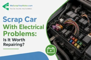 Scrap car with electrical failure at an authorised treatment facility